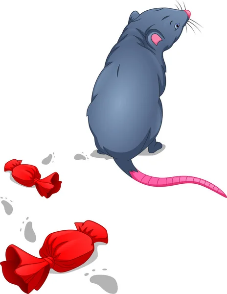 Schattig Muis Cartoon Een Witte Achtergrond — Stockvector