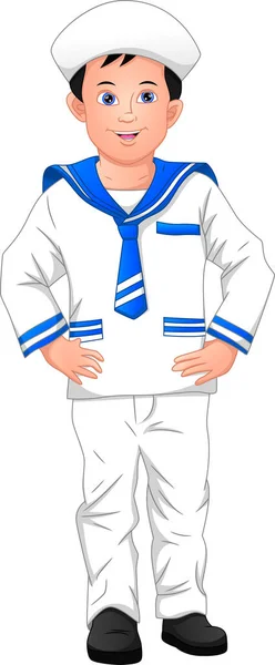 Cute Boy Wearing Sailor Costume — Stock Vector