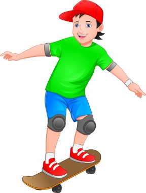 Çocuk kaykay oynuyor.