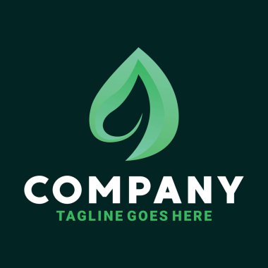 Yeşil Yaprak Logosu İş ve Şirket İçin İlham Verici.