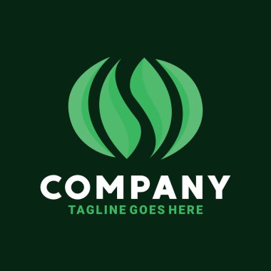 Yeşil Yaprak Logosu İş ve Şirket İçin İlham Verici.