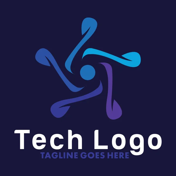 Design moderne Logo Tech Inspiration . — Image vectorielle
