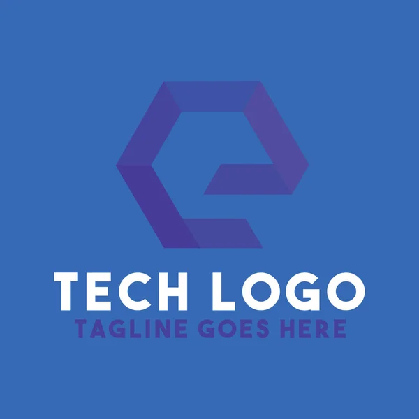 Lettre E Inspiration de conception de logo hexagonal pour les entreprises et la société — Image vectorielle