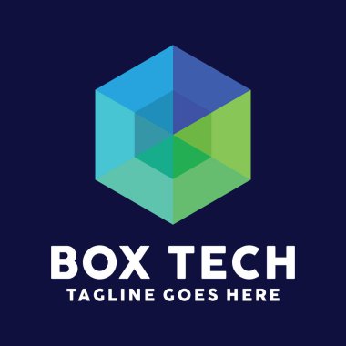 Renkli Kutu Teknik Logo Tasarımı İş ve Şirket İçin İlham