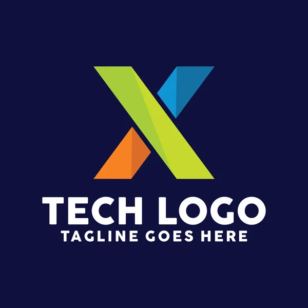 Lettre X Inspiration de conception de logo de technologie pour l'entreprise et la compagnie — Image vectorielle