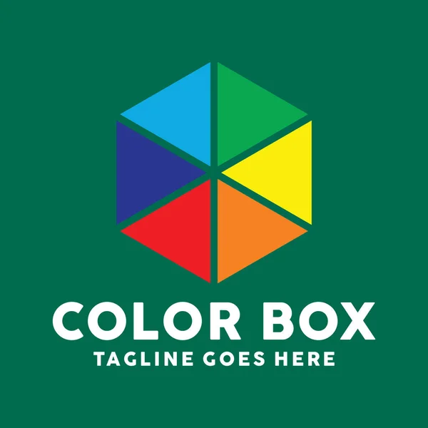 Renk Kutusu Teknolojisi Logo Tasarımı İş ve Şirket İçin İlham — Stok Vektör