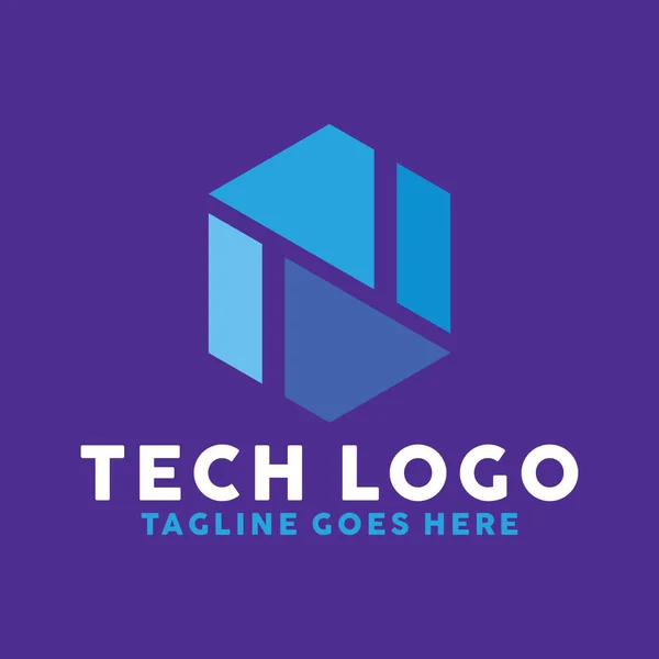 Inspiration de conception de logo Hexagon Tech pour les entreprises et la société — Image vectorielle