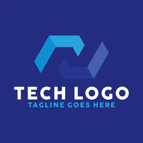 Inspiration de conception de logo de la lettre N Tech pour l'entreprise et la compagnie — Image vectorielle