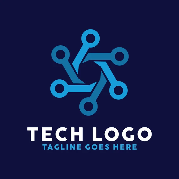 Inspiration de conception de logo de technologie de ligne pour l'entreprise et la compagnie — Image vectorielle