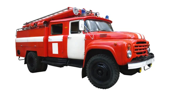 Пожежна Машина Білому Тлі Стокова Картинка