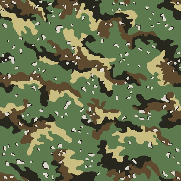 Camouflage Motif Sans Couture Formes Branches Pierres Fond Vert — Image vectorielle