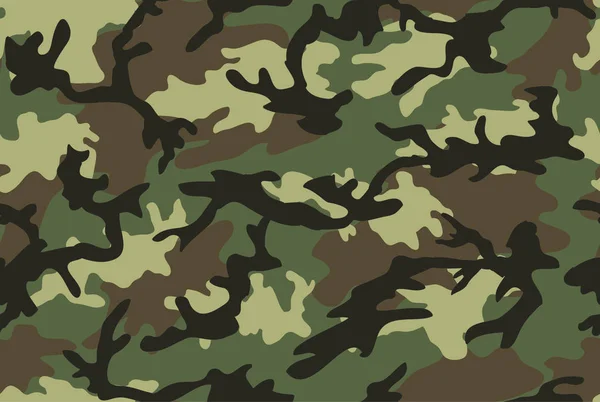 Patrón Sin Costuras Camuflaje Formas Follaje Ramas Estilo Bosque — Vector de stock