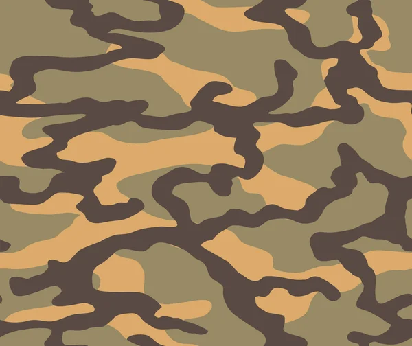 Sömlös Kamouflagemönster Grön Svart Ockra — Stock vektor