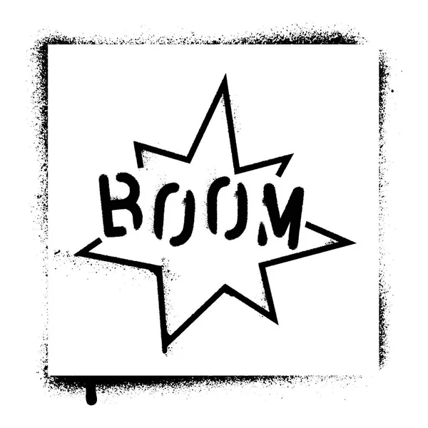 Звуковий Ефект Boom Спрей Фарби Графіті Трафарет — стоковий вектор
