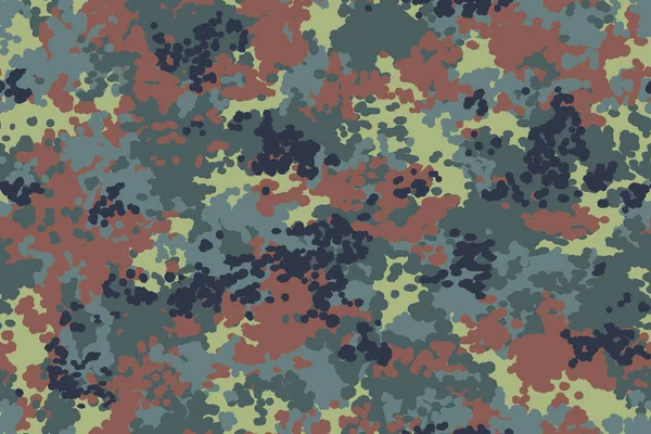 Kamuflase Flecktarn Jerman Pola Mulus Memiliki Warna Hitam Hijau Tua - Stok Vektor