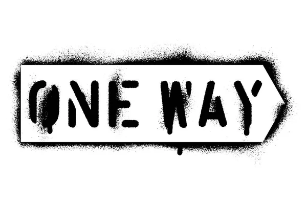 One Way Street Sign Spray Peinture Graffiti Pochoir — Image vectorielle