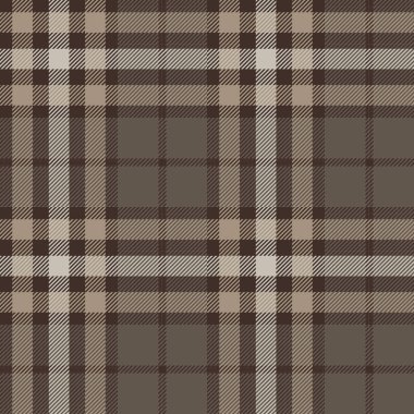 Ekose (tartan) pürüzsüz desen. Kahverengi, bej, beyaz. İskoç, oduncu ve hippi tarzı..
