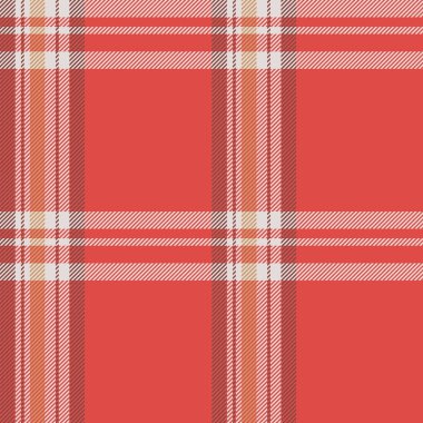 Ekose (tartan) desen. Çizgili asimetrik tanzimi. Kırmızı, kahverengi, beyaz ve koyu sarı çizgili. İskoç, oduncu ve yenilikçi moda stil.