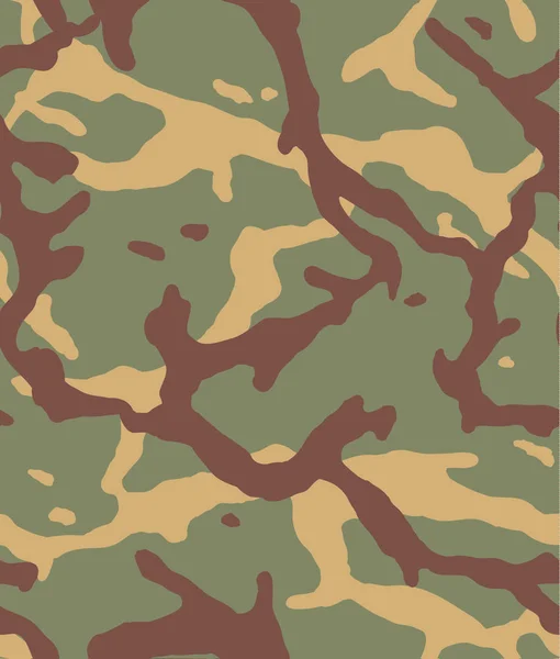 Patrón Sin Costuras Camuflaje Estampado Militar Verano Marrón Amarillo Ocre — Vector de stock