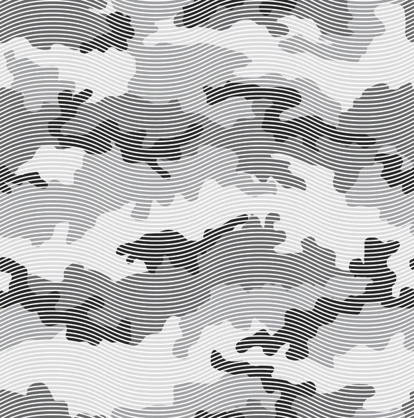 Kentsel kamuflaj seamless modeli. Eğri çizgi doku. Siyah, gri ve beyaz renk.