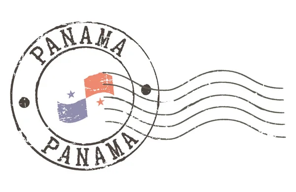 Postai Grunge Bélyeg Panama Fehér Háttér — Stock Vector