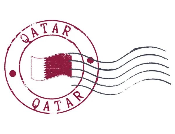 Carimbo Postal Grunge Qatar — Vetor de Stock