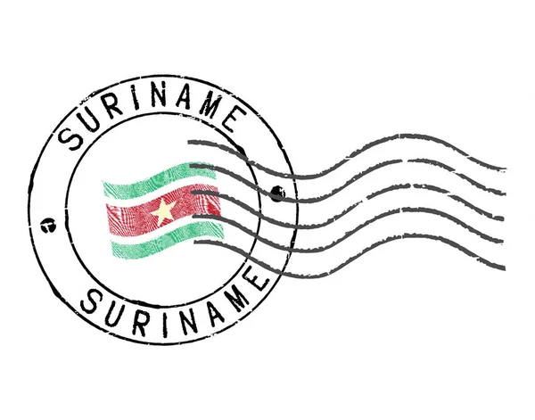 Znaczek Pocztowy Grunge Surinam Białe Tło — Wektor stockowy