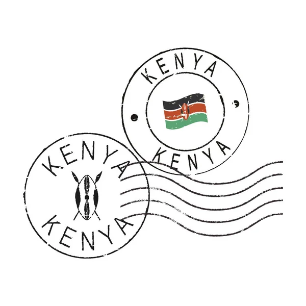 Znaczki Pocztowe Grunge Kenia — Wektor stockowy