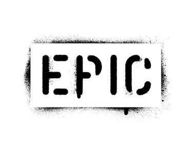 Epik alıntı. Sprey boya grafiti şablon.
