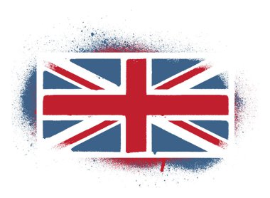 İngiliz bayrağı (Union jack). Sprey grafiti çift katmanlı şablon.