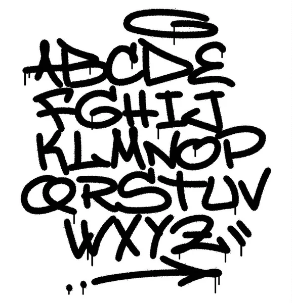 Urban Spray Graffiti Font Ręka Napis Typografia Białe Tło — Wektor stockowy