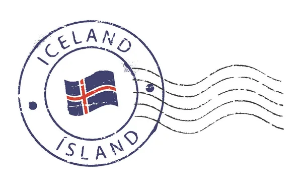 Postai Bélyegző Izland Angol Izlandi Idézet — Stock Vector