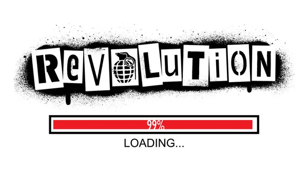 Pochoir Graffiti Revolution Icône Ordinateur Loading — Image vectorielle