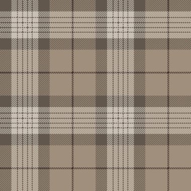 Ekose (tartan) pürüzsüz desen. Kahverengi, bej, beyaz. İskoç, oduncu ve hippi tarzı..