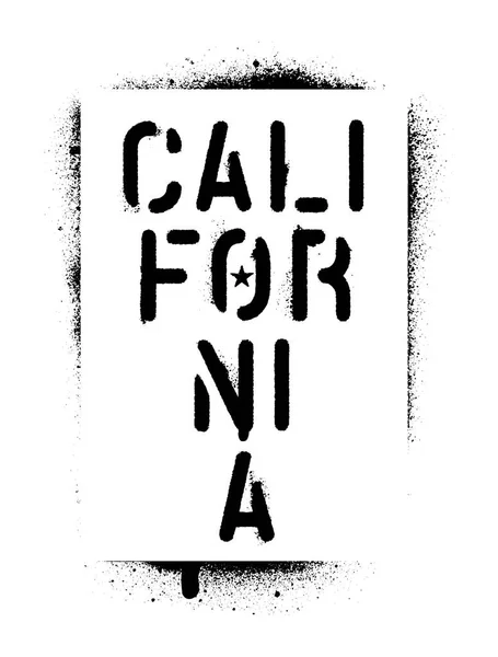 Spray Tinta Graffiti Stencil Califórnia — Vetor de Stock