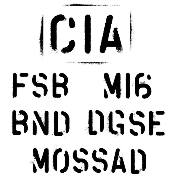 Абревіатури Спецслужби Найбільш Значні Світу Цру Сша Росія Фсб Великобританії — стоковий вектор