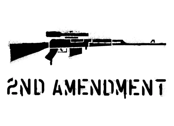 Second Amendment Quote Spray Paint Graffiti Stencil Sniper Rifle Silhouette — Stock Vector