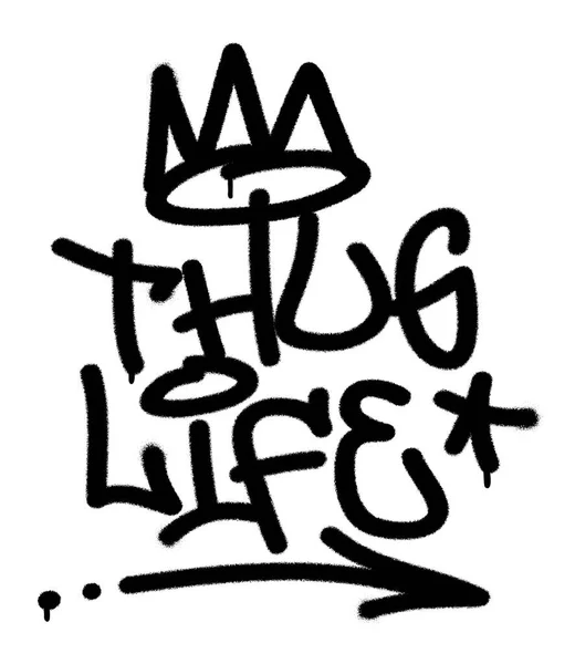 Vaporiser Étiquette Graffiti Thug Life Les Signes Couronne Stylisée Étoile — Image vectorielle