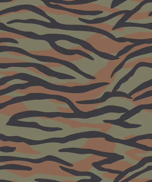 Camouflage Seamless Pattern Tiger Stripes — стоковый вектор