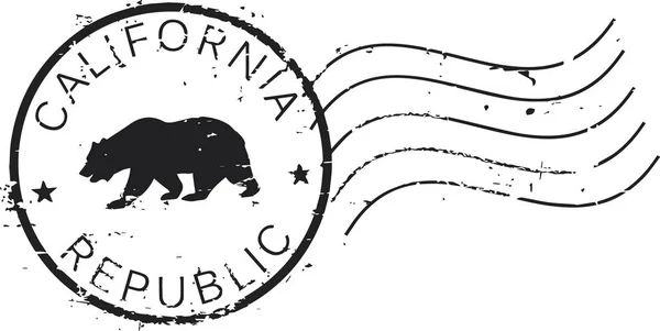 Sello Grunge Postal República California — Archivo Imágenes Vectoriales