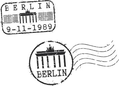 Brandenburg Kapısı ile posta grunge pul 'Berlin'