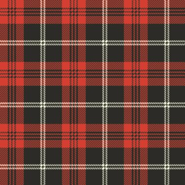 Ekose seamless modeli. Siyah, kırmızı, beyaz