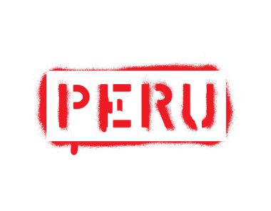 Sprey grafiti şablon Peru ve stilize perulu bayrağı.