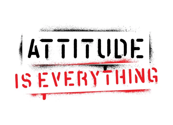 Attitude Est Tout Motivation Citation Spray Peinture Graffiti Pochoir — Image vectorielle