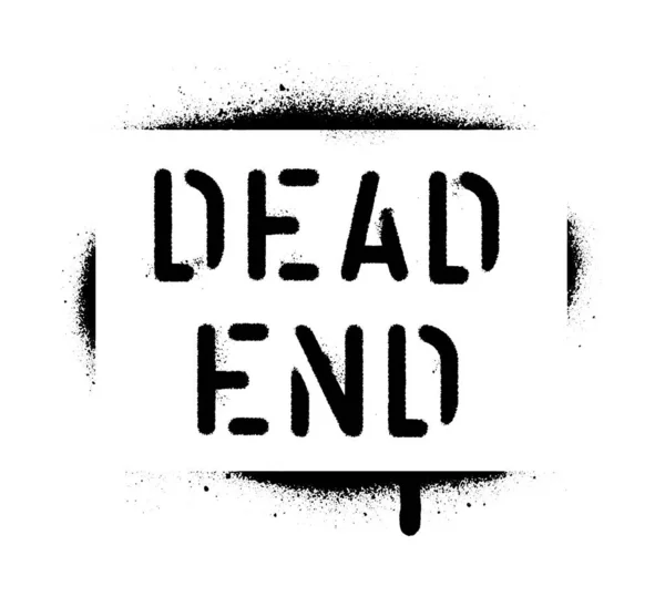 Dead End Street Sign Spray Peinture Graffiti Pochoir — Image vectorielle