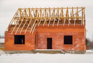 Şantiye ev yapım aşamasında