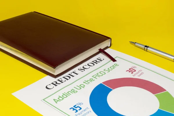 Credit Score Report Keyboard Notepad — Stock Photo, Image