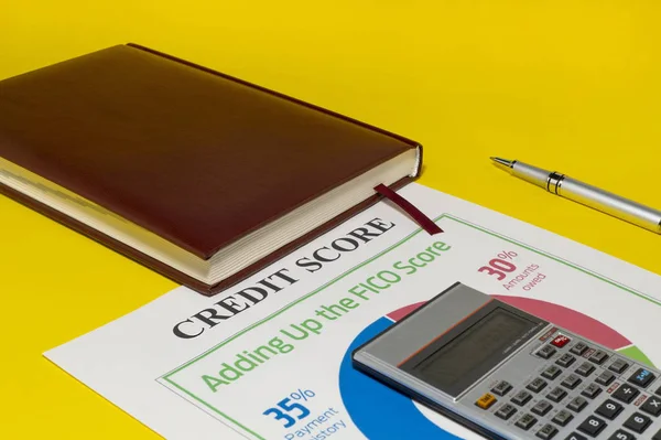 Credit Score Report Keyboard Notepad — Stock Photo, Image