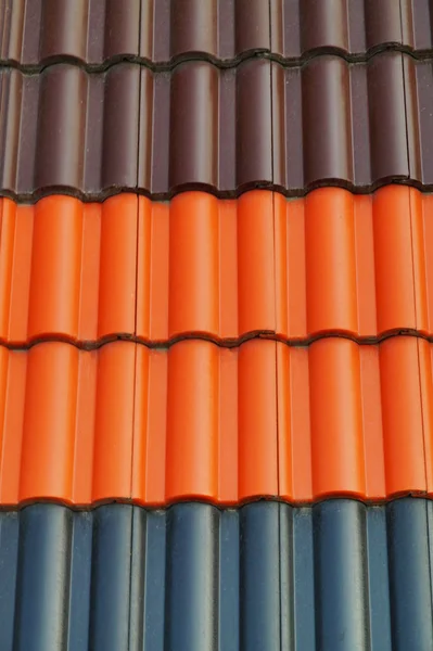 Soft roof, tiles. Different colors of shingles.