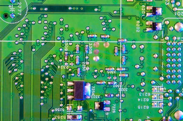 Fondo de pantalla de tablero electrónico, chip digital de placa base. Historia de la ciencia tecnológica . — Foto de Stock